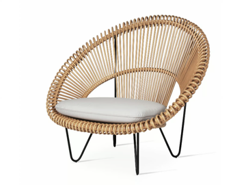 CRUZ COCOON - Rattan armchair with armrests by Vincent Sheppard - view 2